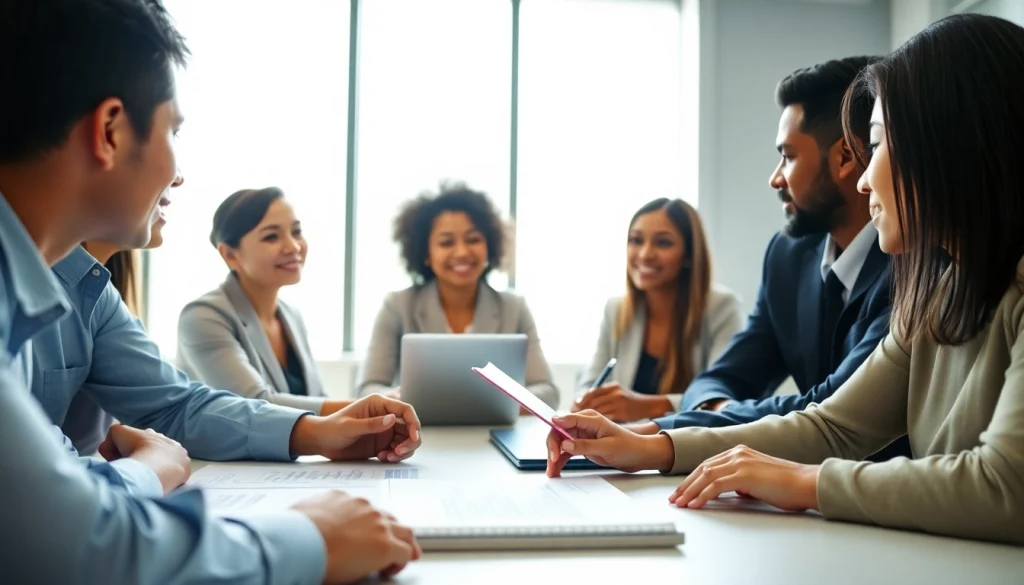 카드현금화에 대한 논의 중인 전문가들로 구성된 현대적인 사무실 이미지