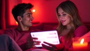 Engaging in ai chat sex through a cozy digital conversation with intimate ambiance.