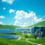 Innovative cloud mining bitcoin facility utilizing renewable energy sources.
