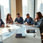 Business Consultants in Dubai collaborating in a modern office space, showcasing professionalism and expertise.