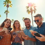 Engaging bettors in California analyzing online sportsbooks California odds in a vibrant setting.
