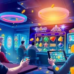 Kode4d slot gaming scene showcasing an engaging online experience with colorful graphics and happy players.
