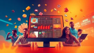 Engaging scene of s666.nyc online betting platform showcasing diverse games and users enjoying exciting gambling experiences.