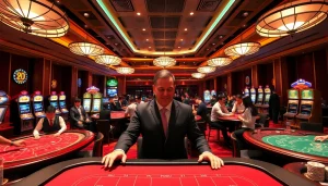 Discover W88.nyc's vibrant casino atmosphere with lively players and gaming tables.