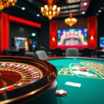 Experience high-stakes excitement at loto188.gb.net with vibrant casino scenes featuring roulette and poker.