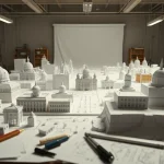 Gestalten von architekturmodellbau Kassel in einem kreativen Studio mit detaillierten Modellen.
