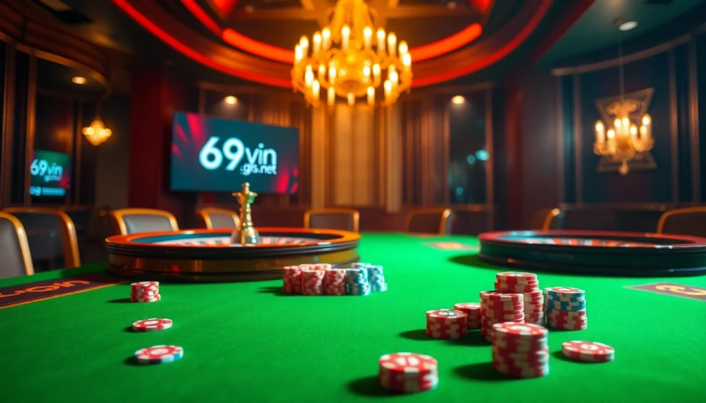 Experience high-stakes gaming at 69vn.gb.net with a luxurious casino atmosphere, vibrant tables, and exciting gameplay.