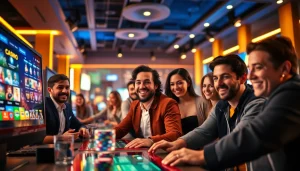 Dynamic online betting experience at luck8win.live with excited players and sleek game interfaces.