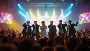 Catch the latest bts news with vibrant BTS performance captured live on stage.