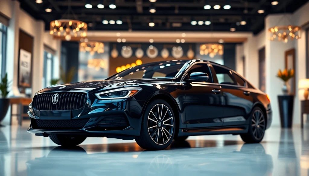 Highlighting the importance of an extended warranty for luxury cars in a sophisticated showroom setting.