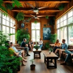Cannabis Club Lloret De Mar member enjoying a relaxed atmosphere in a vibrant setting