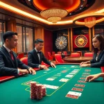 UU88 poker players engaging at a high-stakes table in a luxurious casino setting