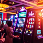 Menangkan jackpot di PLANET77 slot terbaru, menampilkan pemain ceria dalam suasana kasino yang hidup.
