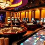 Jeu excitant sur un site de casino en ligne avec des tables de poker et une roulette.