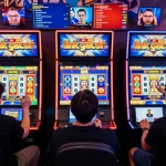 Players engaging with online games featuring link gacor bonuses in a vibrant casino atmosphere.