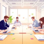 Hüsig Webdesign Marketing team collaborating creatively in a modern office.