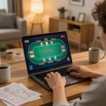 Engaging player enjoying online gaming experience at casino senza registrazione on a laptop