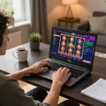 Người chơi thưởng thức trò chơi trực tuyến trên 12bet tại nhà, với giao diện sống động và không gian ấm cúng.