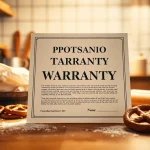 Is Pretzel warranty legit with a focus on a warranty document in a cozy kitchen setting.