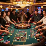 Experience the thrill of betting at TT88's captivating roulette table amidst a lively casino atmosphere