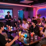 Exciting 인천쓰리노 nightlife with vibrant ambiance and lively interactions.