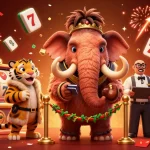 Experience the excitement of rokok88 with a vibrant 3D casino scene featuring unique characters and gaming elements.