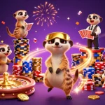 Menggunakan winsortoto, koloni meerkat kartun menjalankan kasino dengan tema yang meriah dan elemen menarik.